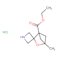Chemical structure of ethyl 4'-methyl-3'-oxaspiro[azetidine-3,2'-bicyclo[2.1.1]hexane]-1'-carboxylate hydrochloride - CSSB00102954594