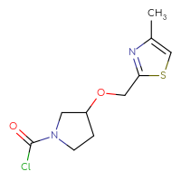 Chemical structure of 3-[(4-methyl-1,3-thiazol-2-yl)methoxy]pyrrolidine-1-carbonyl chloride - CSSB14992515688