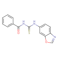 Chemical structure of 1-benzoyl-3-(1,3-benzoxazol-6-yl)thiourea - CSSB00025734791