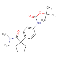 Chemical structure of tert-butyl N-{4-[1-(dimethylcarbamoyl)cyclopentyl]phenyl}carbamate - CSSB15942520253