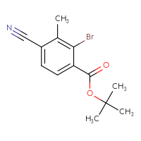 Chemical structure of tert-butyl 2-bromo-4-cyano-3-methylbenzoate - CSSB20962531010