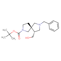 Chemical structure of tert-butyl (5S,9R)-7-benzyl-9-(hydroxymethyl)-2,7-diazaspiro[4.4]nonane-2-carboxylate - CSSB00011016477
