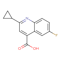 Chemical structure of 2-cyclopropyl-6-fluoroquinoline-4-carboxylic acid - CSSB00000286729