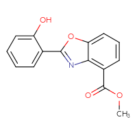 Chemical structure of methyl 2-(2-hydroxyphenyl)-1,3-benzoxazole-4-carboxylate - CSSB02516460345