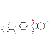 Chemical structure of 4-(5-methyl-1,3-dioxo-octahydro-1H-isoindol-2-yl)phenyl 2-bromobenzoate - CSSB00121685048