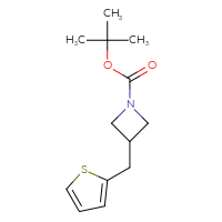 Chemical structure of tert-butyl 3-[(thiophen-2-yl)methyl]azetidine-1-carboxylate - CSSB01204208635