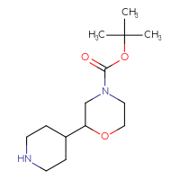Chemical structure of tert-butyl 2-(piperidin-4-yl)morpholine-4-carboxylate - CSSB00010331432