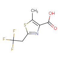 Chemical structure of 5-methyl-2-(2,2,2-trifluoroethyl)-1,3-thiazole-4-carboxylic acid - CSSB00013009859