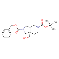 Chemical structure of 2-benzyl 5-tert-butyl 7a-(hydroxymethyl)-octahydro-1H-pyrrolo[3,4-c]pyridine-2,5-dicarboxylate - CSSB03551436142