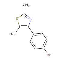 Chemical structure of 4-(4-bromophenyl)-2,5-dimethyl-1,3-thiazole - CSSB00000168999