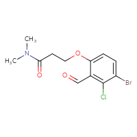Chemical structure of 3-(4-bromo-3-chloro-2-formylphenoxy)-N,N-dimethylpropanamide - CSSB20468152173