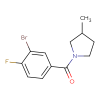 Chemical structure of 1-(3-bromo-4-fluorobenzoyl)-3-methylpyrrolidine - CSSB00012472484