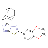 Chemical structure of 3-(adamantan-1-yl)-6-(3,4-dimethoxyphenyl)-[1,2,4]triazolo[3,4-b][1,3,4]thiadiazole - CSSB00121604429