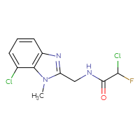 Chemical structure of 2-chloro-N-[(7-chloro-1-methyl-1H-1,3-benzodiazol-2-yl)methyl]-2-fluoroacetamide - CSSB21332054470