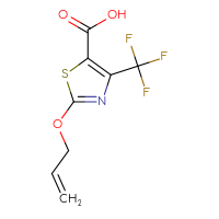 Chemical structure of 2-(prop-2-en-1-yloxy)-4-(trifluoromethyl)-1,3-thiazole-5-carboxylic acid - CSSB21347057183