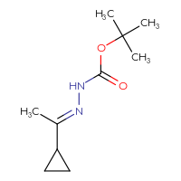 Chemical structure of N'-[(1E)-1-cyclopropylethylidene](tert-butoxy)carbohydrazide - CSSB00028417679