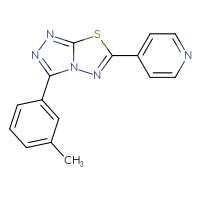 Chemical structure of 4-[3-(3-methylphenyl)-[1,2,4]triazolo[3,4-b][1,3,4]thiadiazol-6-yl]pyridine - CSSB00121633027
