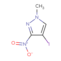 Chemical structure of 4-iodo-1-methyl-3-nitro-1H-pyrazole - CSSB00010368266