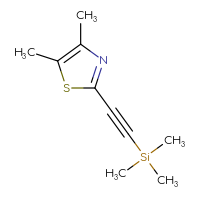 Chemical structure of 4,5-dimethyl-2-[2-(trimethylsilyl)ethynyl]-1,3-thiazole - CSSB06360474330