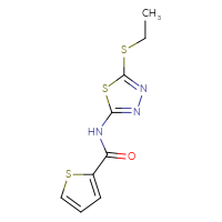 Chemical structure of N-[5-(ethylsulfanyl)-1,3,4-thiadiazol-2-yl]thiophene-2-carboxamide - CSSB00027969321