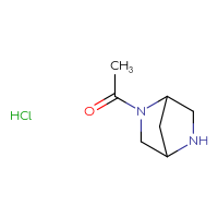 Chemical structure of 1-{2,5-diazabicyclo[2.2.1]heptan-2-yl}ethan-1-one hydrochloride - CSSB00103148315