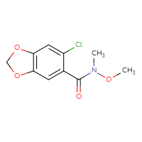 Chemical structure of 6-chloro-N-methoxy-N-methyl-2H-1,3-benzodioxole-5-carboxamide - CSSB01148880288