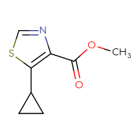 Chemical structure of methyl 5-cyclopropyl-1,3-thiazole-4-carboxylate - CSSB00014057929