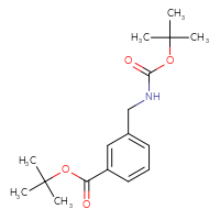 Chemical structure of tert-butyl 3-({[(tert-butoxy)carbonyl]amino}methyl)benzoate - CSSB02093538284