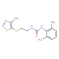Chemical structure of 1-(2,6-dimethylphenyl)-3-{2-[(4-methyl-1,2,3-thiadiazol-5-yl)sulfanyl]ethyl}urea - CSSB00025729475