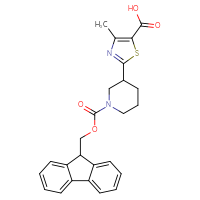 Chemical structure of 2-(1-{[(9H-fluoren-9-yl)methoxy]carbonyl}piperidin-3-yl)-4-methyl-1,3-thiazole-5-carboxylic acid - CSSB00133014070