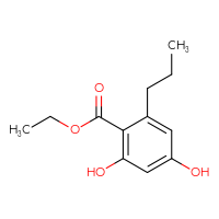 Chemical structure of ethyl 2,4-dihydroxy-6-propylbenzoate - CSSB00020588207