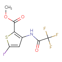 Chemical structure of methyl 5-iodo-3-(2,2,2-trifluoroacetamido)thiophene-2-carboxylate - CSSB00010366236