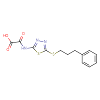 Chemical structure of ({5-[(3-phenylpropyl)sulfanyl]-1,3,4-thiadiazol-2-yl}carbamoyl)formic acid - CSSB00020597701