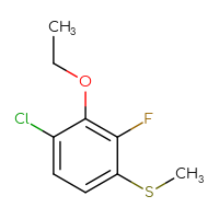 Chemical structure of 1-chloro-2-ethoxy-3-fluoro-4-(methylsulfanyl)benzene - CSSB02126708099