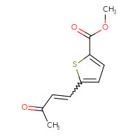 Chemical structure of methyl 5-(3-oxobut-1-en-1-yl)thiophene-2-carboxylate - CSSB00103139302