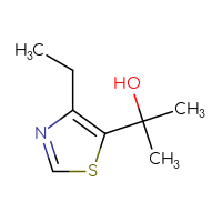 Chemical structure of 2-(4-ethyl-1,3-thiazol-5-yl)propan-2-ol - CSSB00021554597