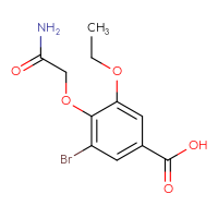 Chemical structure of 3-bromo-4-(carbamoylmethoxy)-5-ethoxybenzoic acid - CSSB00000462330