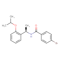 Chemical structure of 4-bromo-N-[(1R)-1-[2-(propan-2-yloxy)phenyl]ethyl]benzamide - CSSB21432555957