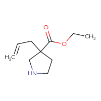 Chemical structure of ethyl 3-(prop-2-en-1-yl)pyrrolidine-3-carboxylate - CSSB00102885513
