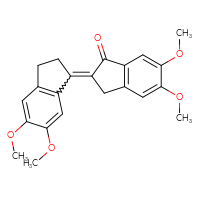 Chemical structure of 5,5',6,6'-tetramethoxy-2,3-dihydro-1'H,3'H-[1,2'-biindenyliden]-1'-one - CSSB21103250547