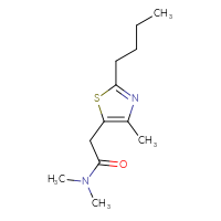 Chemical structure of 2-(2-butyl-4-methyl-1,3-thiazol-5-yl)-N,N-dimethylacetamide - CSSB01994250873