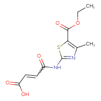 Chemical structure of 3-{[5-(ethoxycarbonyl)-4-methyl-1,3-thiazol-2-yl]carbamoyl}prop-2-enoic acid - CSSB00121679381