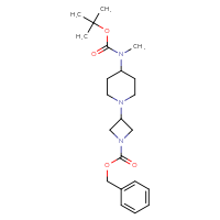 Chemical structure of benzyl 3-(4-{[(tert-butoxy)carbonyl](methyl)amino}piperidin-1-yl)azetidine-1-carboxylate - CSSB06537278746