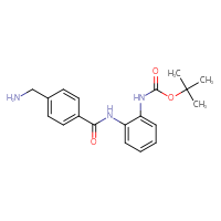 Chemical structure of tert-butyl N-{2-[4-(aminomethyl)benzamido]phenyl}carbamate - CSSB00134617487