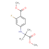 Chemical structure of methyl 2-fluoro-4-[(1-methoxy-2-methyl-1-oxopropan-2-yl)amino]benzoate - CSSB00137361121