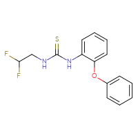 Chemical structure of 3-(2,2-difluoroethyl)-1-(2-phenoxyphenyl)thiourea - CSSB02065588291