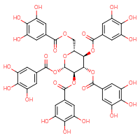 Chemical structure of [(2R,3R,4S,5R,6S)-3,4,5,6-tetrakis(3,4,5-trihydroxybenzoyloxy)oxan-2-yl]methyl 3,4,5-trihydroxybenzoate - CSSB00159262903