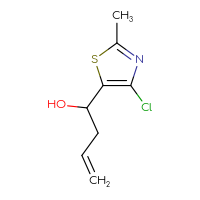 Chemical structure of 1-(4-chloro-2-methyl-1,3-thiazol-5-yl)but-3-en-1-ol - CSSB20461468444
