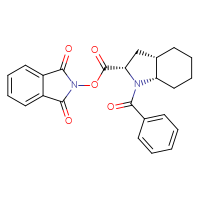 Chemical structure of 1,3-dioxo-2,3-dihydro-1H-isoindol-2-yl (2S,3aS,7aS)-1-benzoyl-octahydro-1H-indole-2-carboxylate - CSSB00116225382
