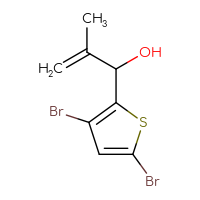 Chemical structure of 1-(3,5-dibromothiophen-2-yl)-2-methylprop-2-en-1-ol - CSSB03550622836